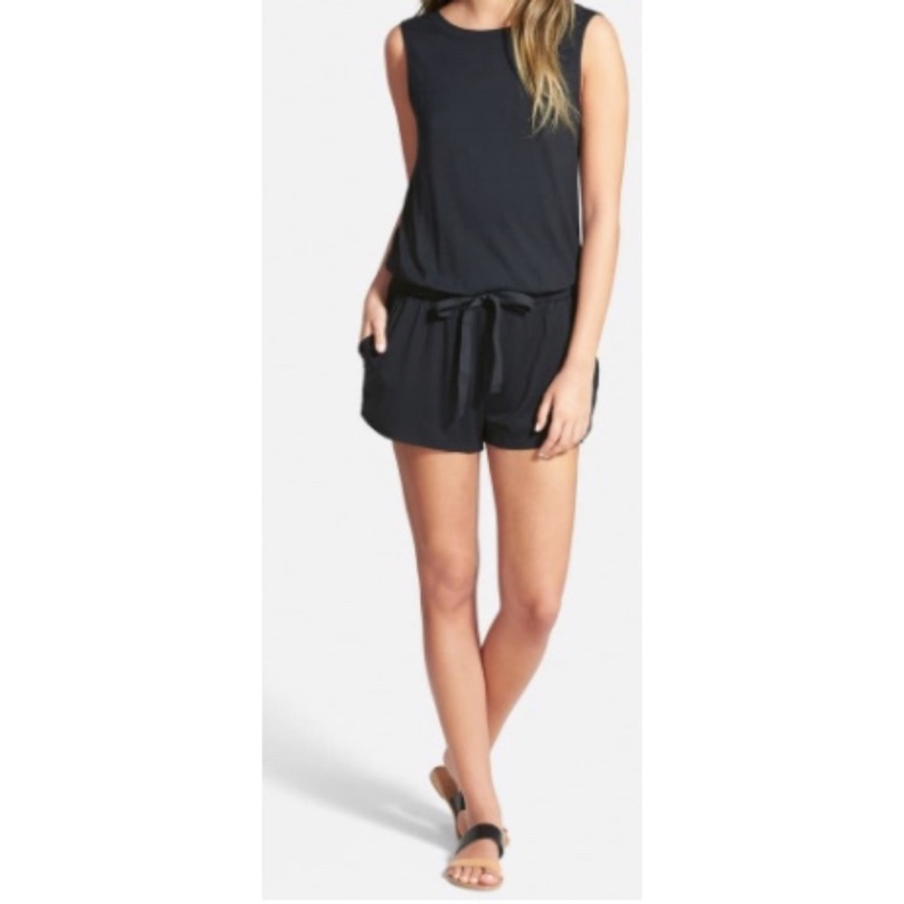 Stem Black Tank Romper